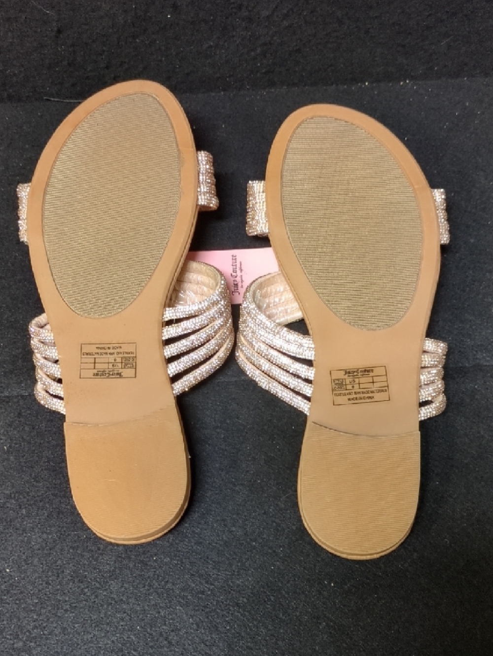 Juicy Couture Metallic Rose Gold Knotted Slide Sandals - Picture 5 of 5